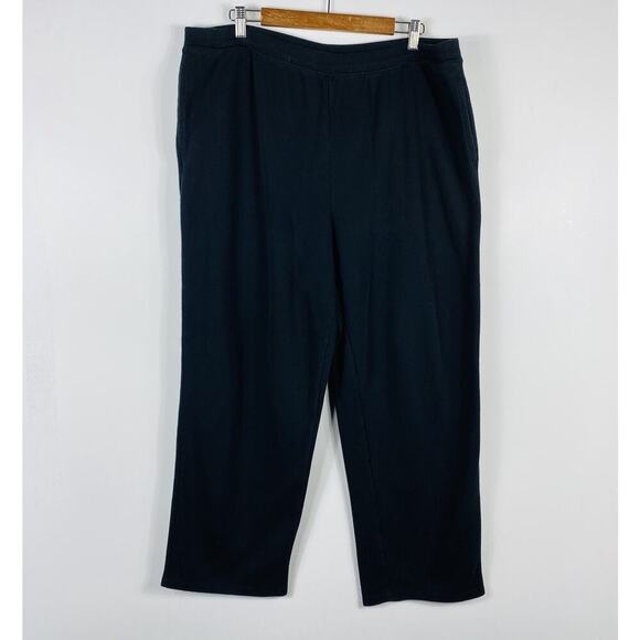 Catherines Liz & Me Plus Size 1X Ribbed Casual Straight Leg Sweatpants Black - Picture 1 of 5
